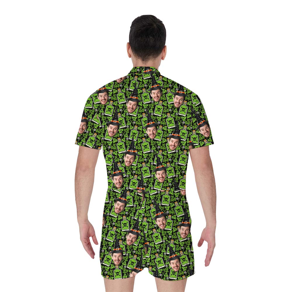 Saint Patrick's Day Custom Face Men's Romper
