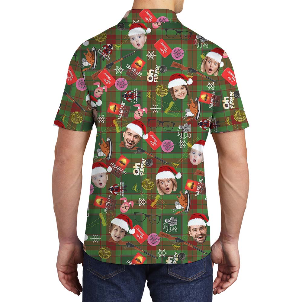 Santa Men's Polo Custom Multiple Faces