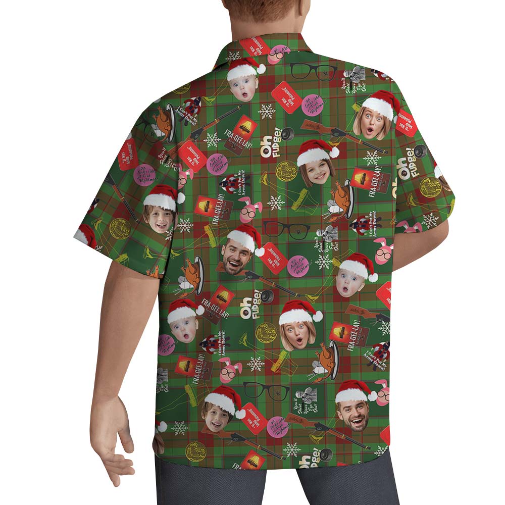 Santa Men Hawaiian Shirt Custom Multiple Face
