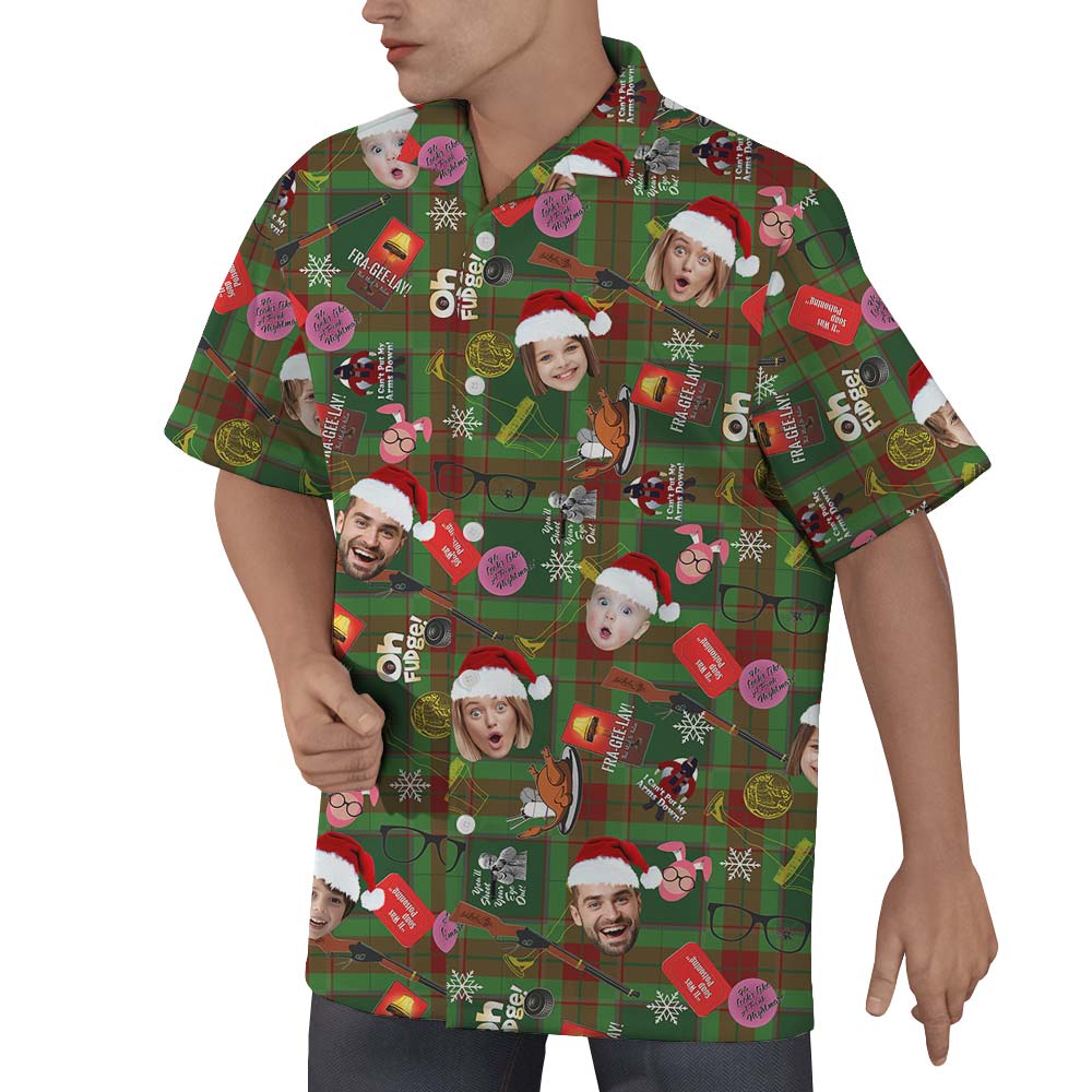Santa Men Hawaiian Shirt Custom Multiple Face