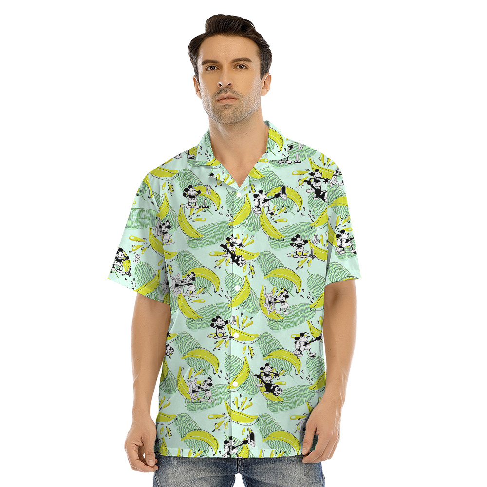 Steamboat Willie Mickey Tropical Banana Matching Family Hawaiian Outfits