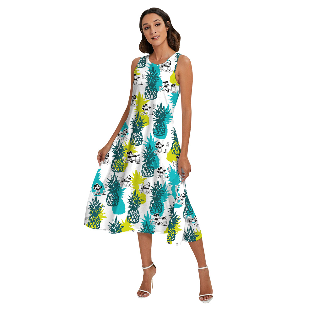 Cute Mickey Steamboat Willie Pineapple Family Matching Hawaiian Outfits