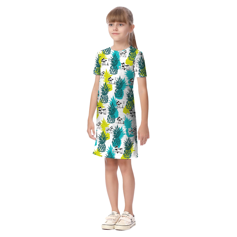 Cute Mickey Steamboat Willie Pineapple Family Matching Hawaiian Outfits