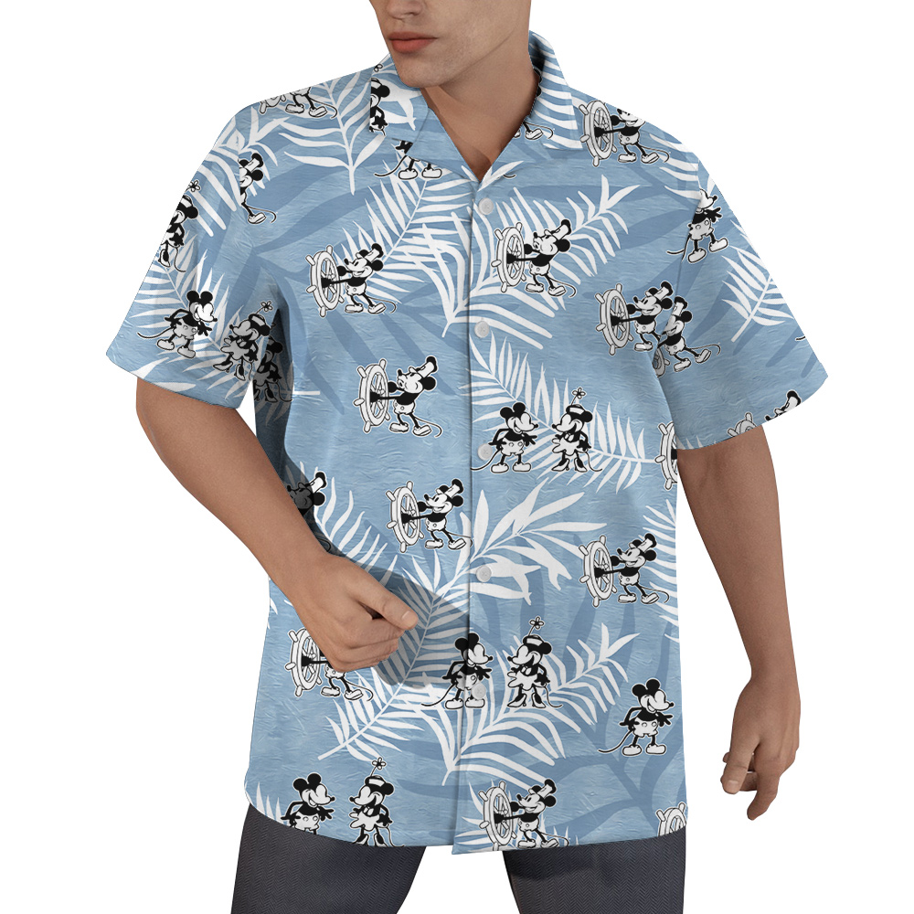 Steamboat Willie Movie Mickey Vintage Blue Hawaiian Shirt - variant image 1