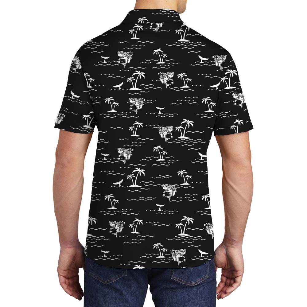 Shark Summer Vacation Aloha Men's Polo