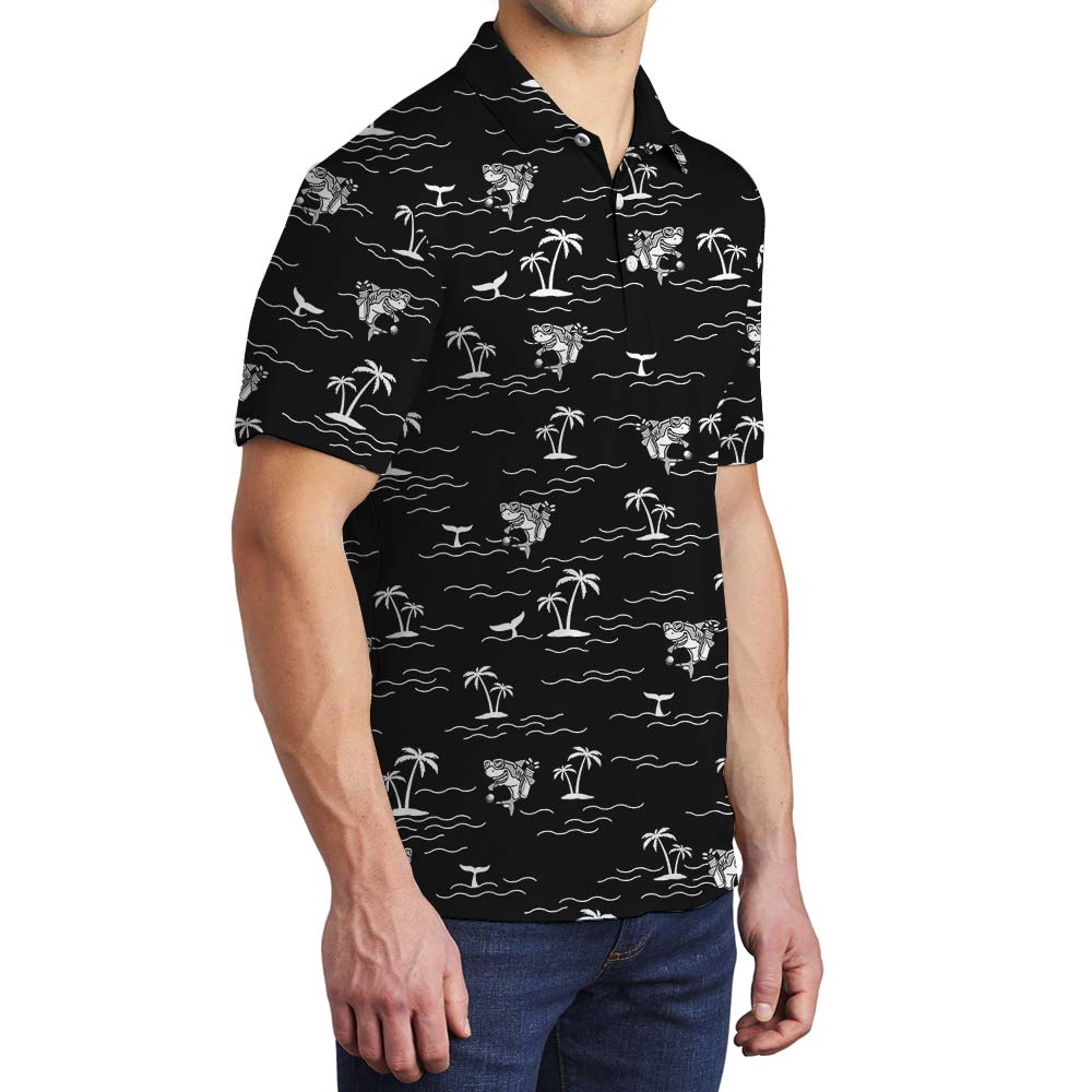 Shark Summer Vacation Aloha Men's Polo