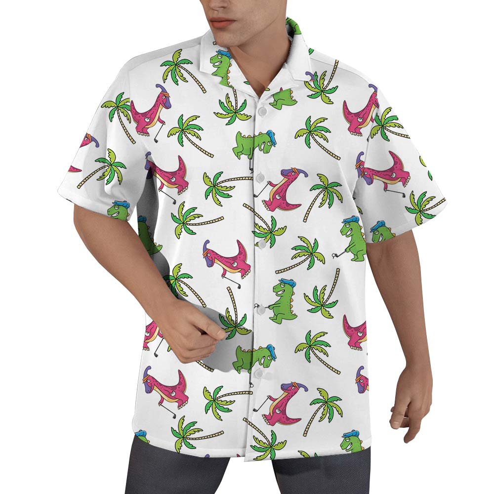 Summer Golf Dinosaur Men Hawaiian Shirt - variant image 1