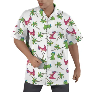 Summer Golf Dinosaur Men Hawaiian Shirt