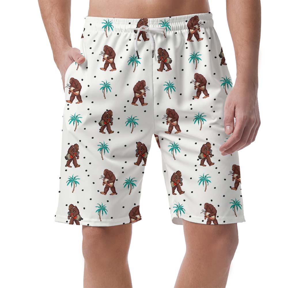 Hawaiian Men's Shorts With Bigfoot Pattern - variant image 1