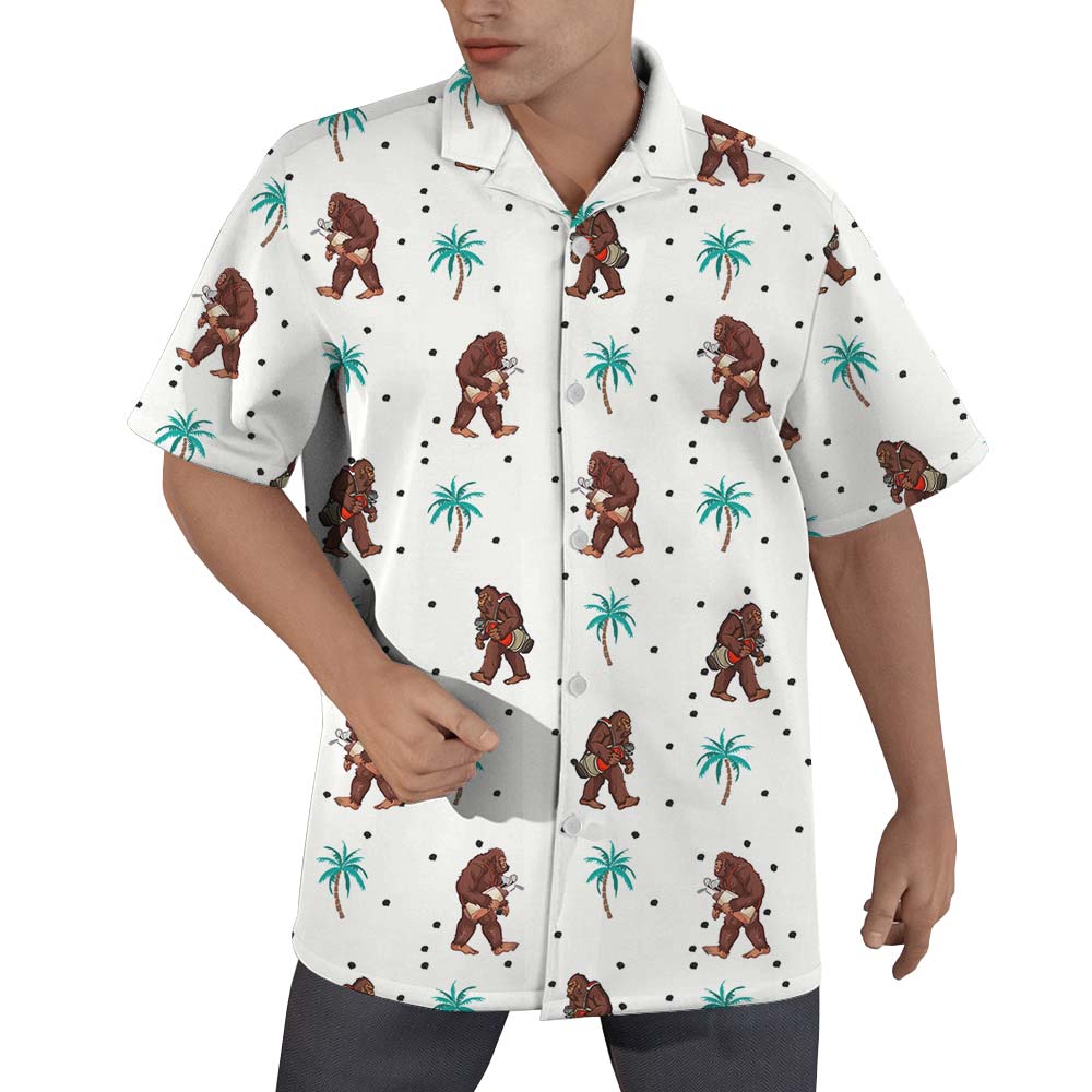Bigfoot Coconut Tree Summer Men's Hawaiian Shirt - variant image 1