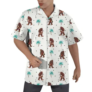 Bigfoot Coconut Tree Summer Men's Hawaiian Shirt