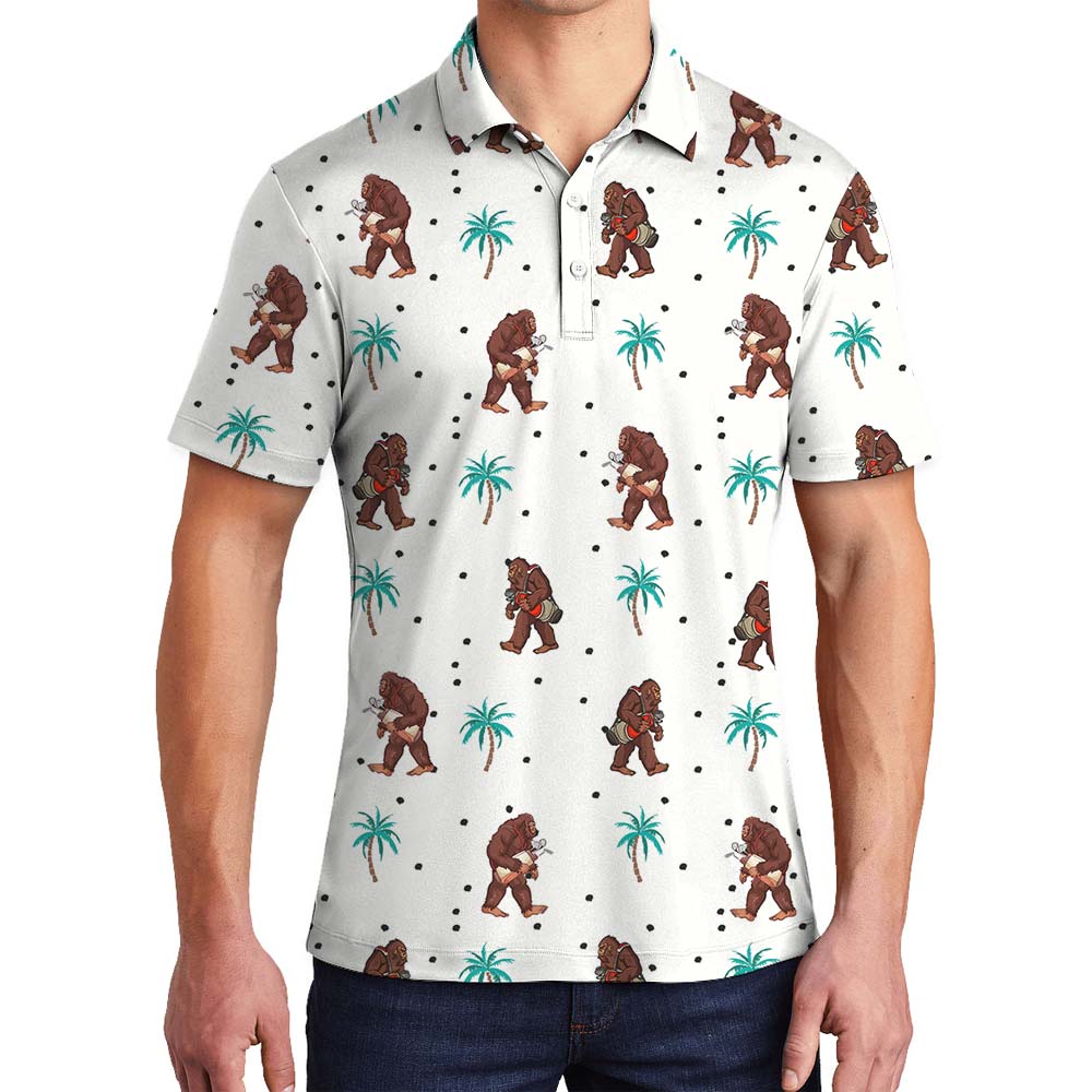 Summer Bigfoot Polo Hawaiian Shirt For Men - variant image 1
