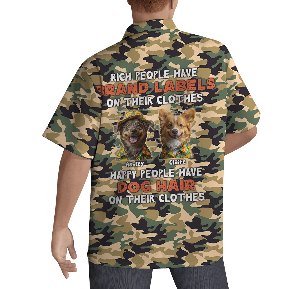 Camouflage Custom Multiple Dog Faces Hawaiian Shirt for Men - variant image 1