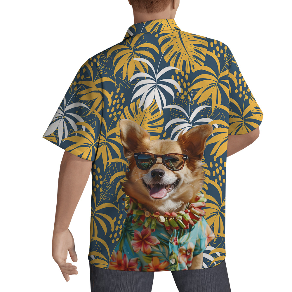 Men’s Hawaiian Shirt With Custom Dogs Face on the Back - variant image 1