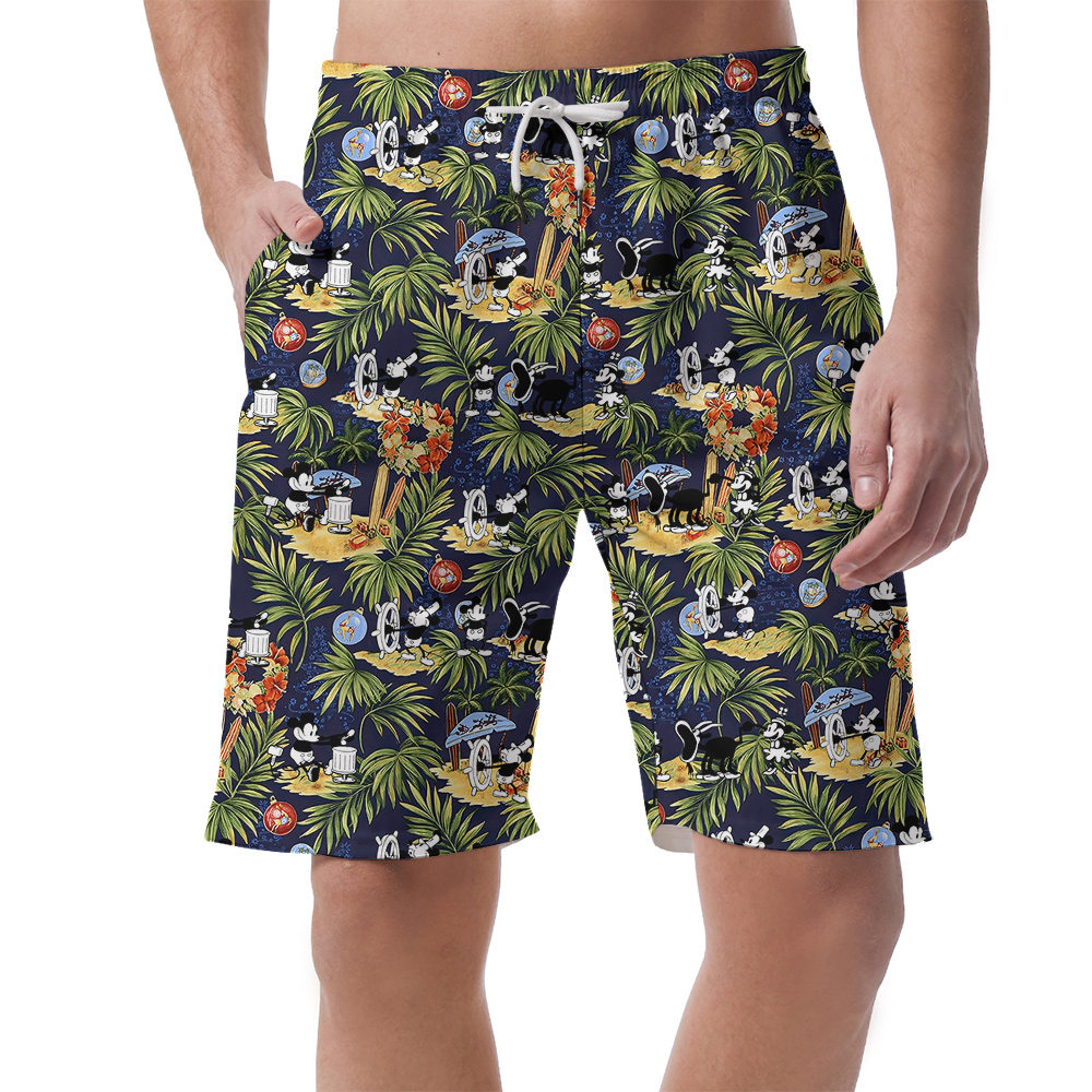 Funny Mickey Steamboat Willie Movie Tropical Beach Shorts For Men - variant image 1