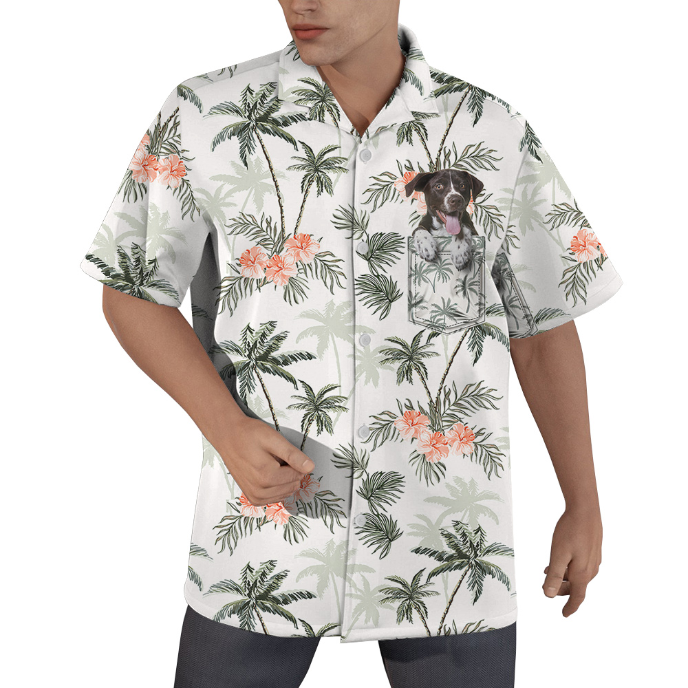 Dog in Pocket Custom Hawaiian Men Shirt With Dog Face - variant image 1