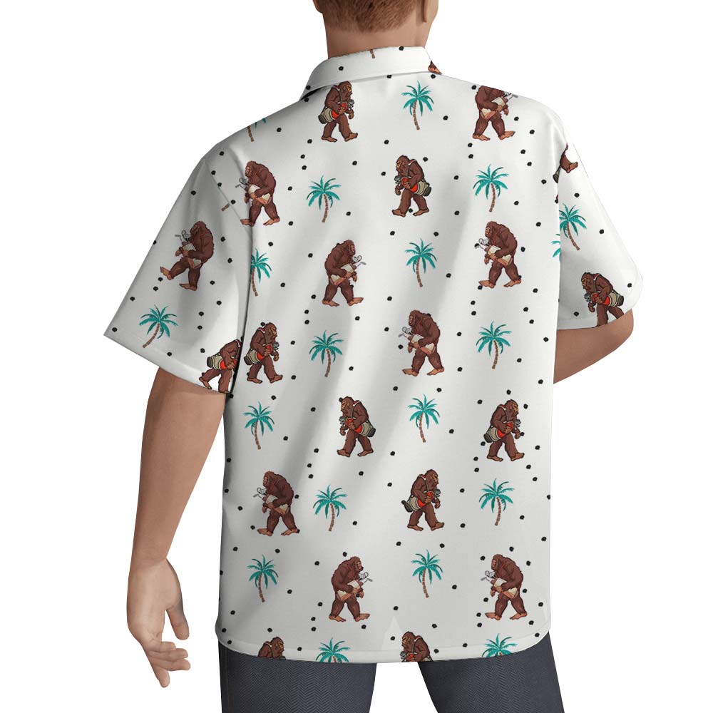 Bigfoot Coconut Tree Summer Men's Hawaiian Shirt