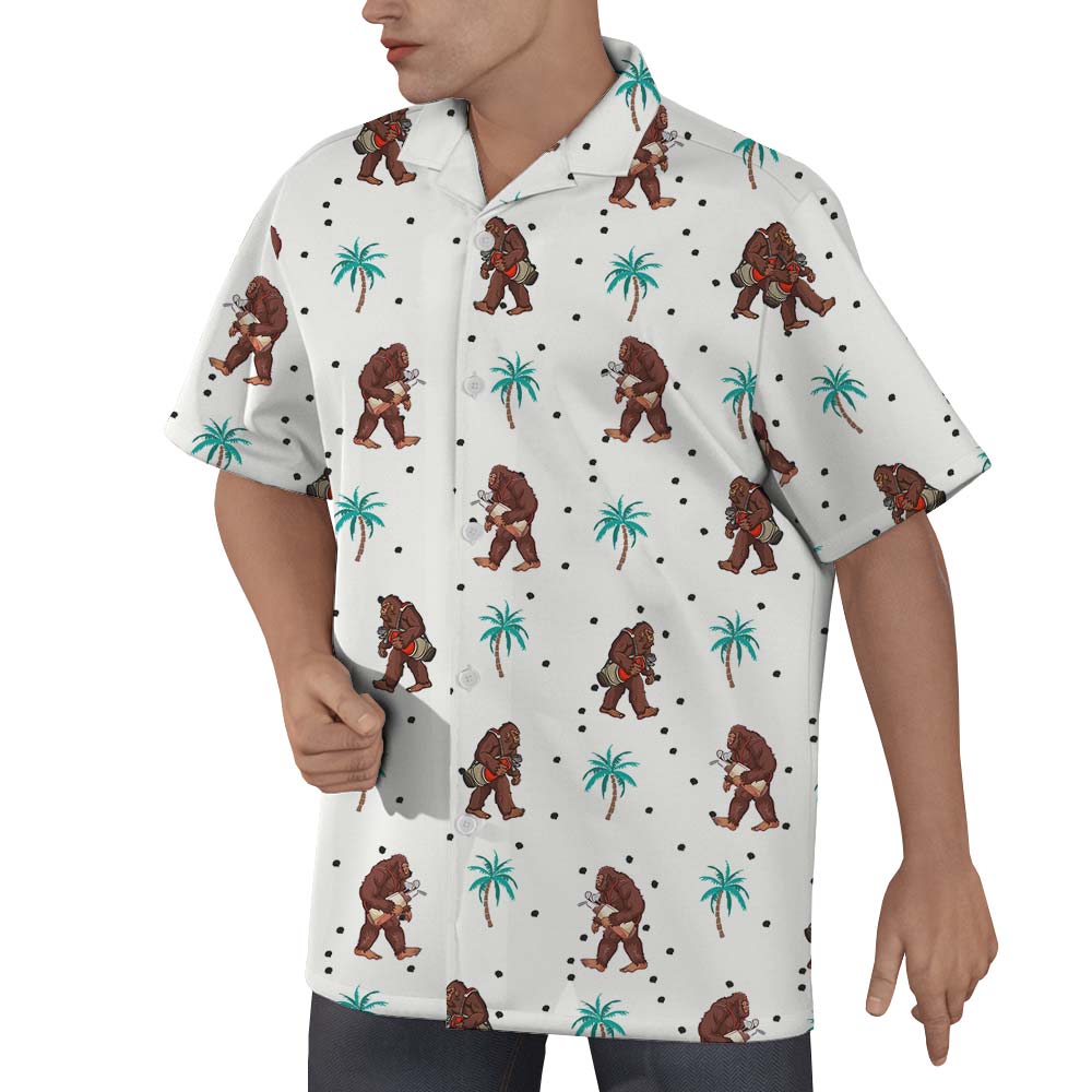 Bigfoot Coconut Tree Summer Men's Hawaiian Shirt