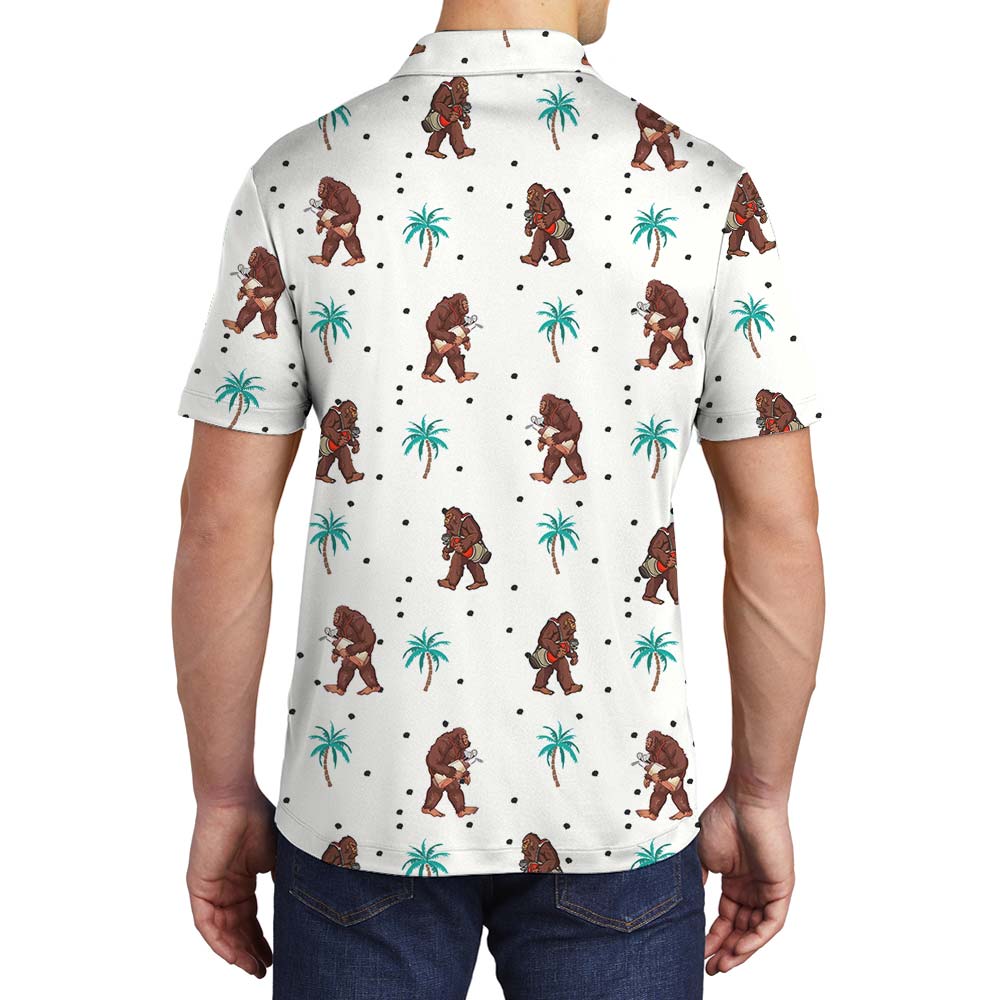 Summer Bigfoot Polo Hawaiian Shirt For Men