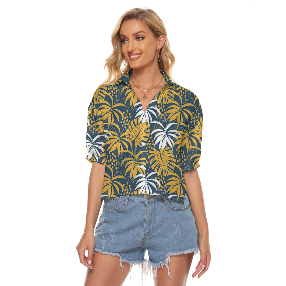 Custom Women's Cropped Shirt with Dog Face on the Back