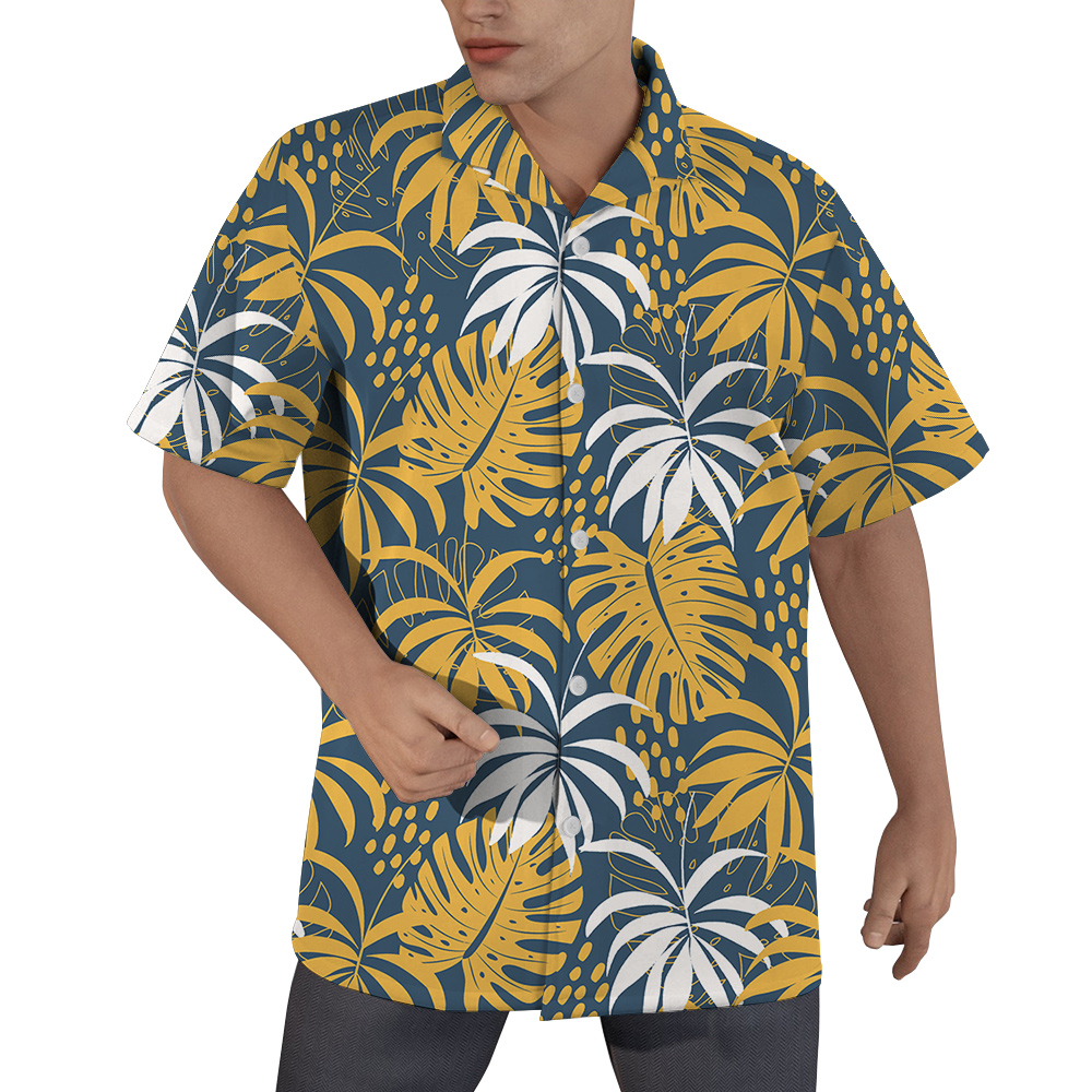 Men’s Hawaiian Shirt With Custom Dogs Face on the Back