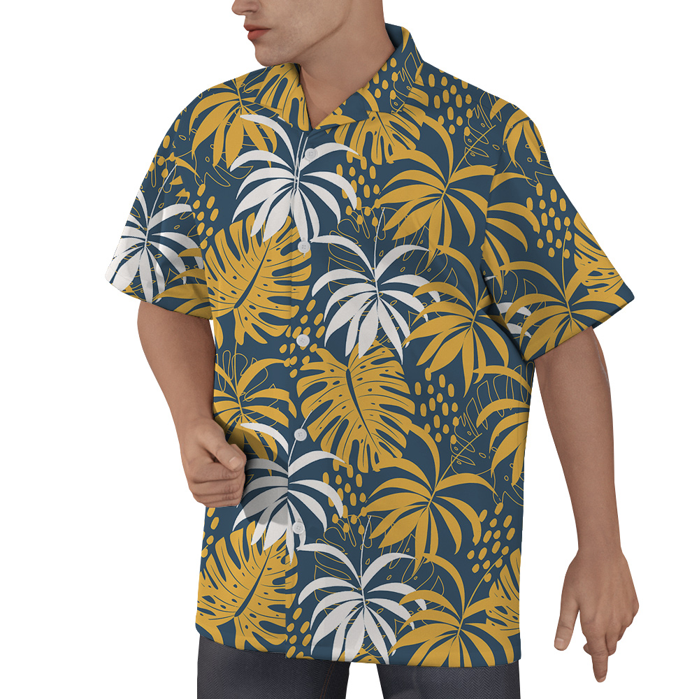 Men’s Hawaiian Shirt With Custom Dogs Face on the Back