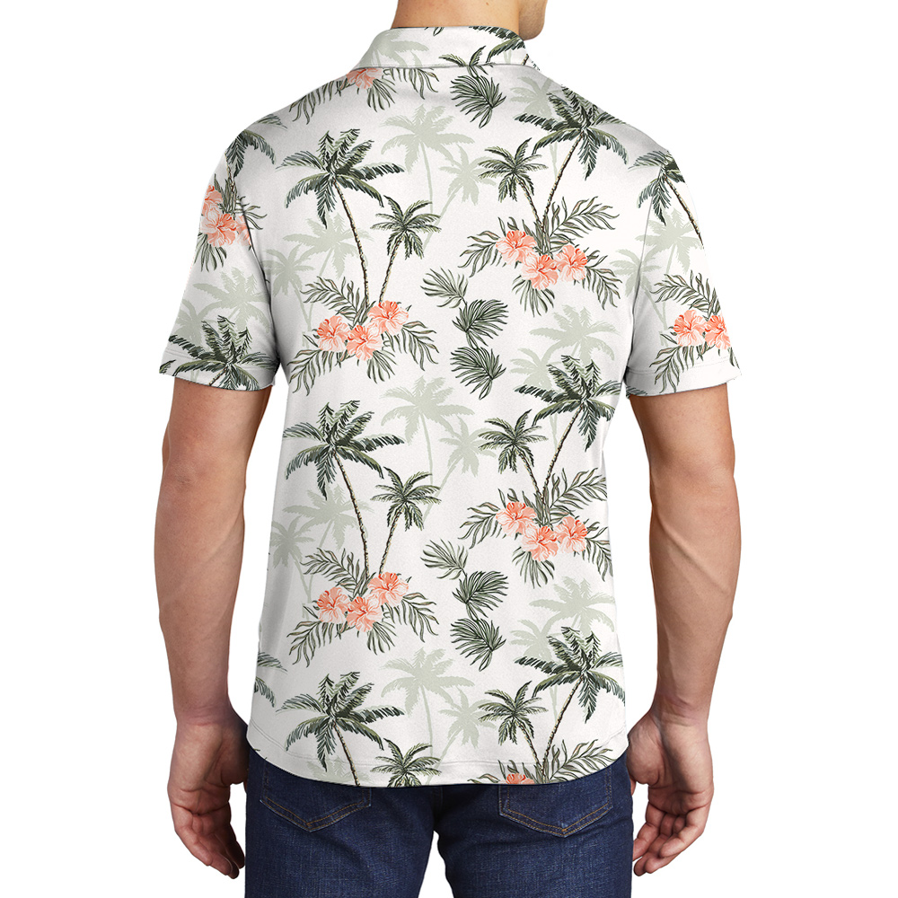 Dog Hidden in Pocket Custom Hawaiian Men Polo Shirt With Dog Face