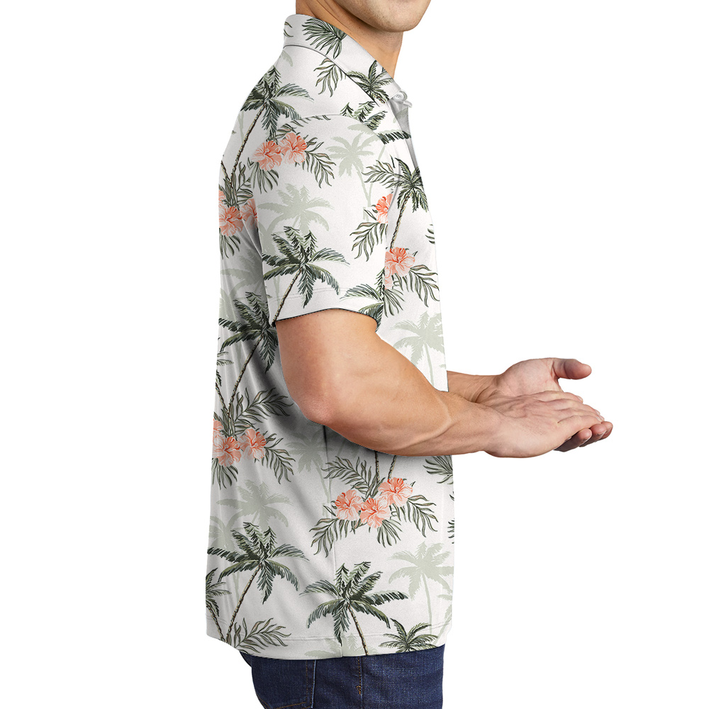 Dog Hidden in Pocket Custom Hawaiian Men Polo Shirt With Dog Face