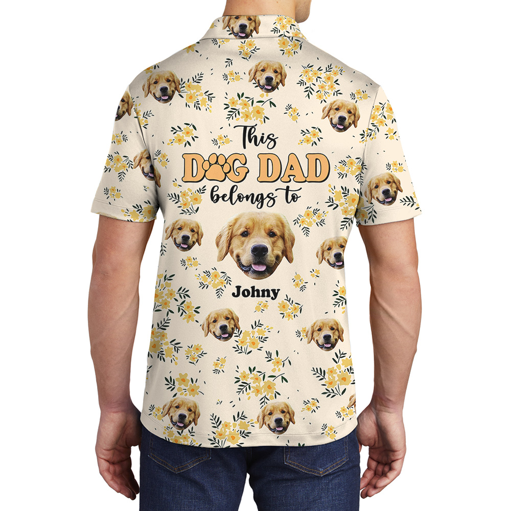 Dog Dad Custom Hawaiian Polo Shirts for Men with Dog - variant image 1
