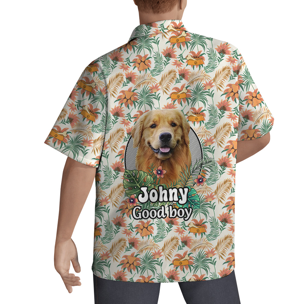 Custom Face and Name Dog Hawaiian Shirt for Men - variant image 1