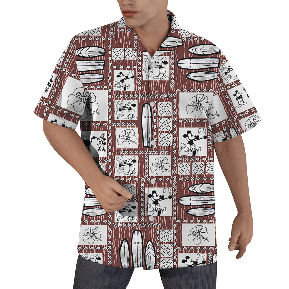 Vintage Mickey Steamboat Willie Aloha Button Up Shirt - variant image 1