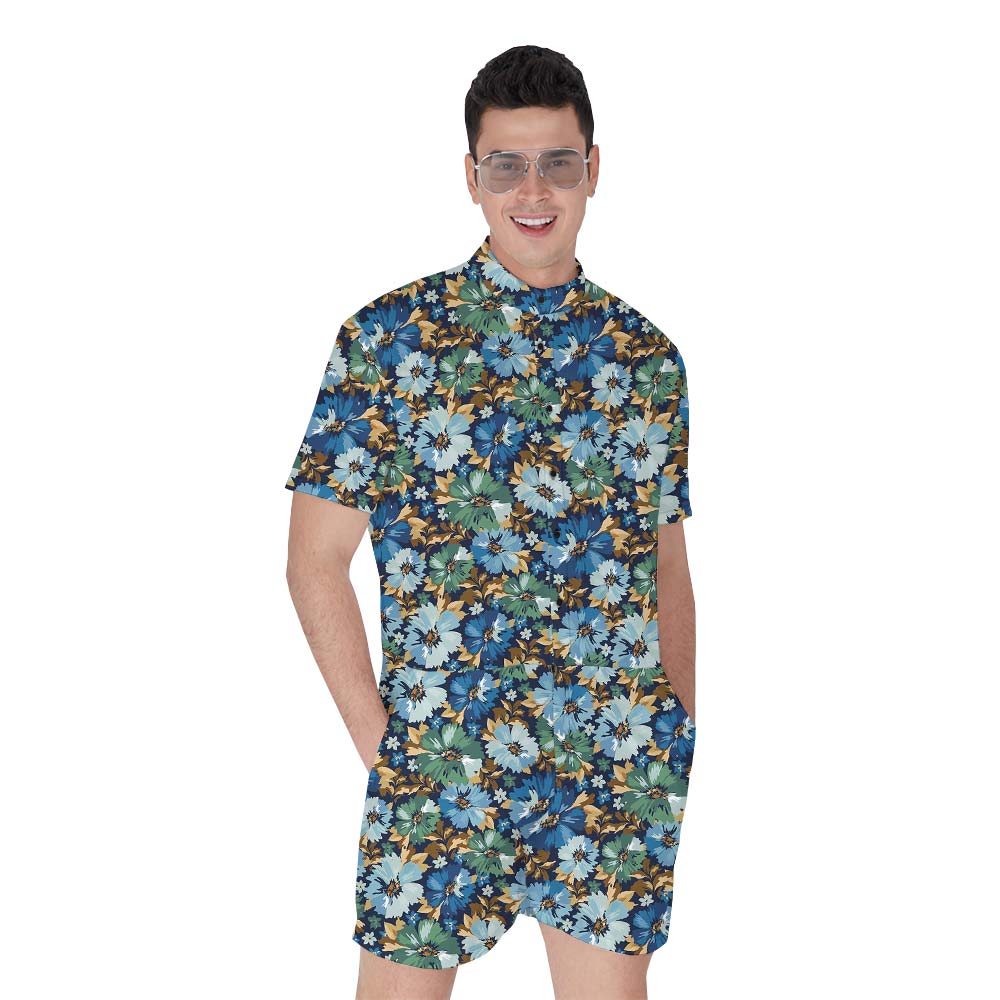 Tropical Summer Flower Hawaiian Romper Men - variant image 1