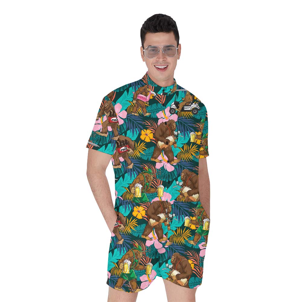 Hawaiian Romper Men Tropical Summer Golf - variant image 1