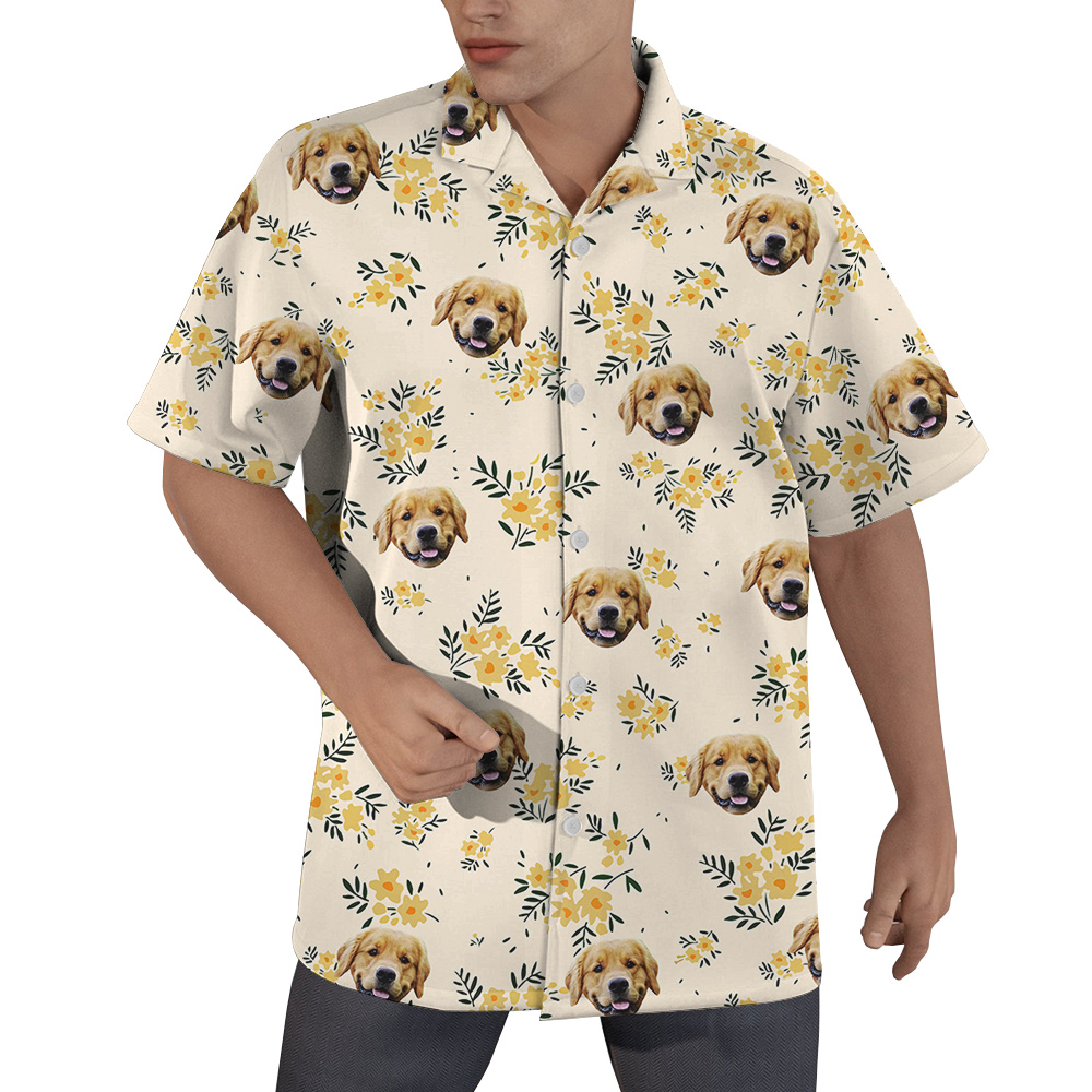 Dog Dad Custom Dog Face On Hawaiian Shirt for Men