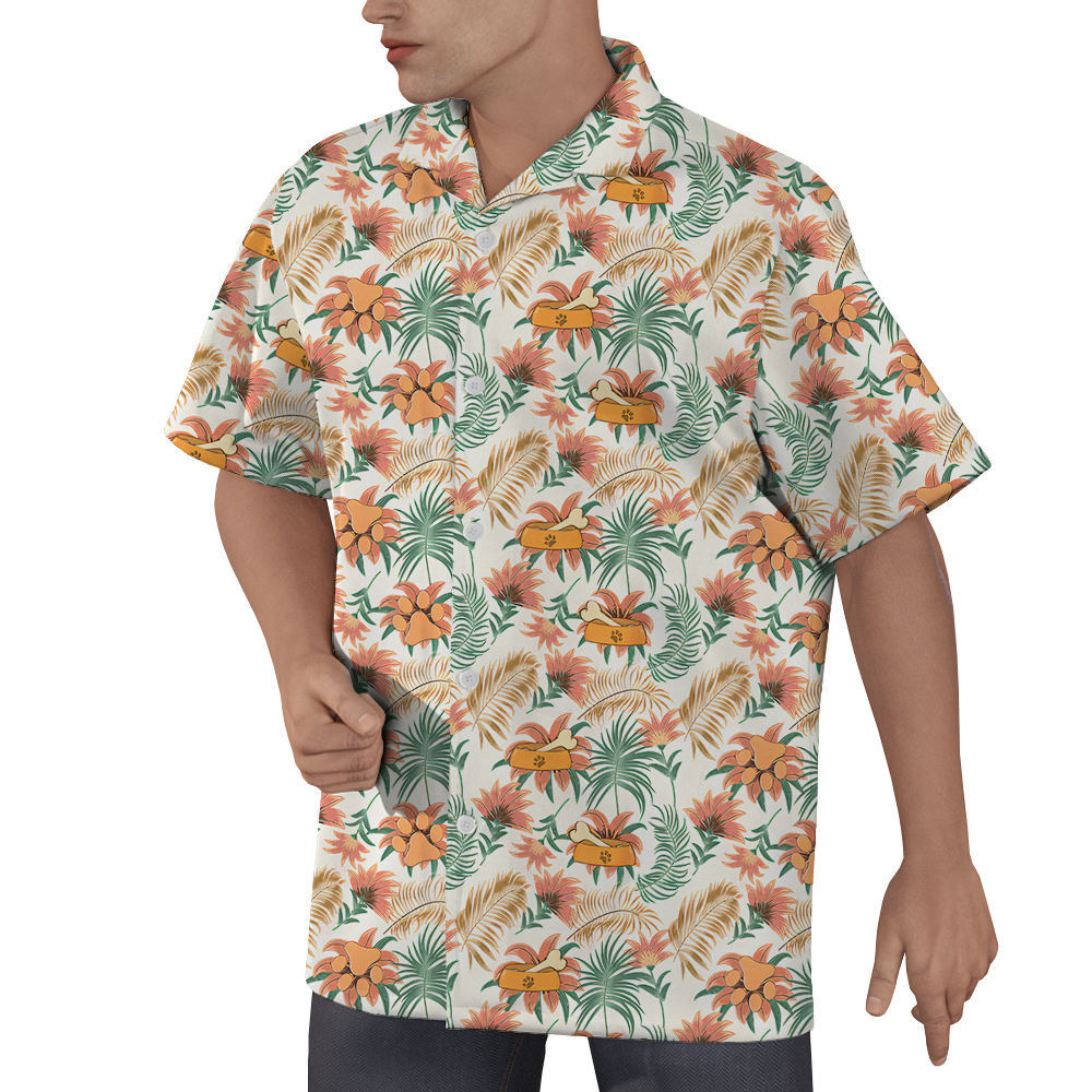 Custom Face and Name Dog Hawaiian Shirt for Men