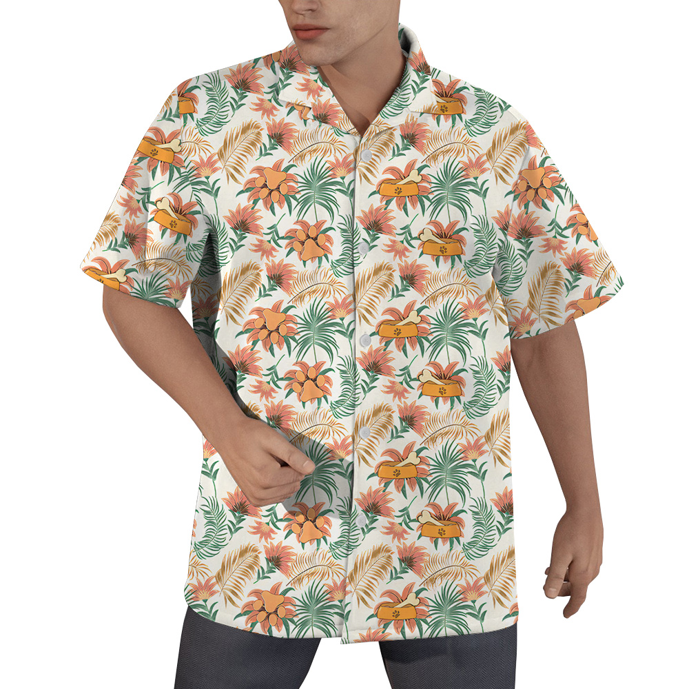 Custom Face and Name Dog Hawaiian Shirt for Men