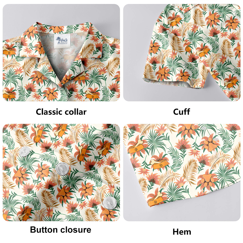 Custom Face and Name Dog Hawaiian Shirt for Men