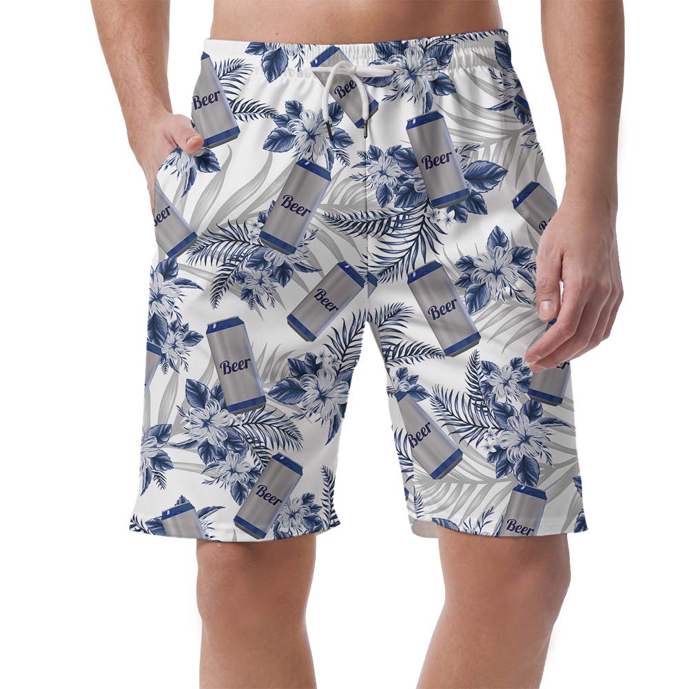 Tropical Beer Flower Hawaiian Shorts Men - variant image 1