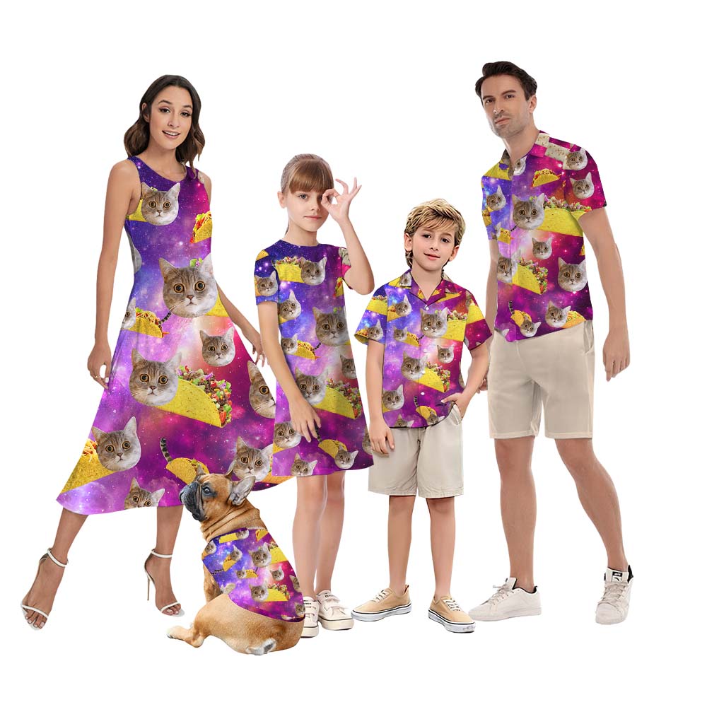 Custom Pet Face Taco Matching Hawaiian Shirts With Pets - variant image 1