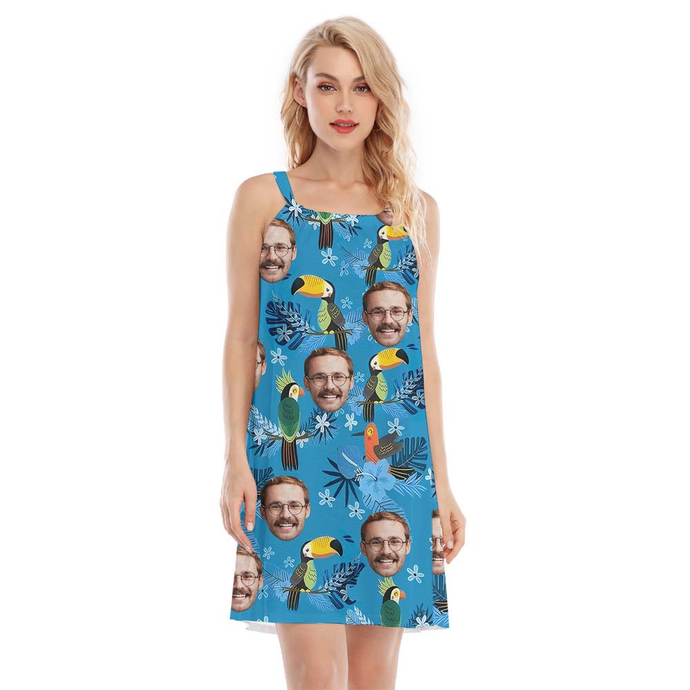 Custom Face Tropical Toucan Women's Cami Dress - variant image 1