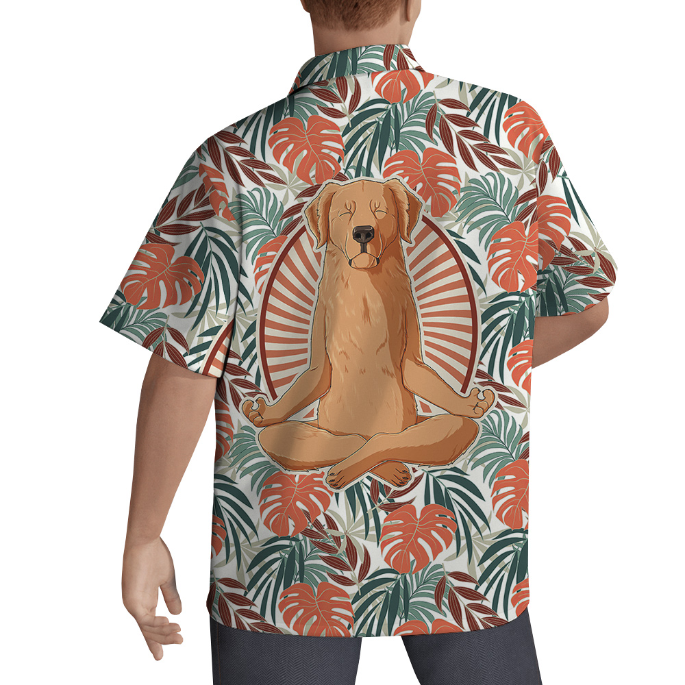 Harmony Hound Meditation Hawaiian Men Shirt for Dog Lovers - variant image 1