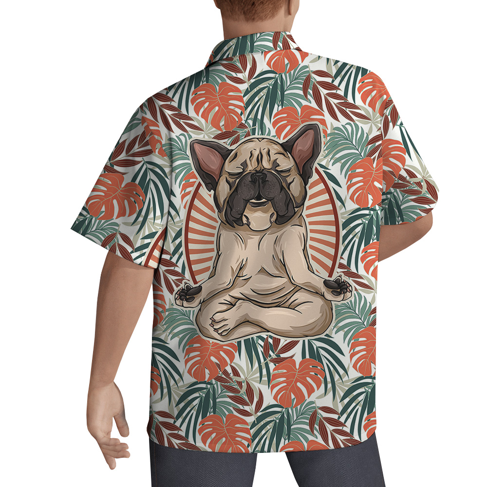 French Bulldog Meditation Hawaiian Men Shirt for Dog Lovers - variant image 1