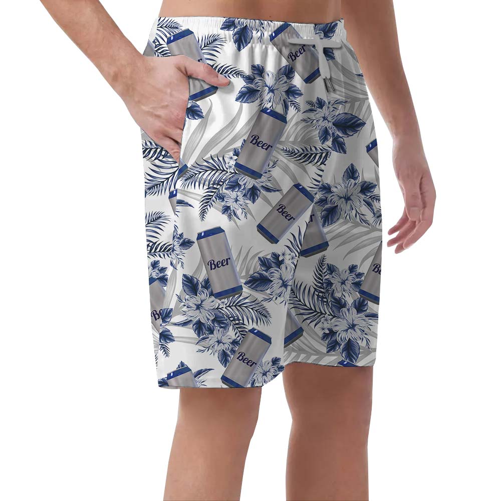 Tropical Beer Flower Hawaiian Shorts Men