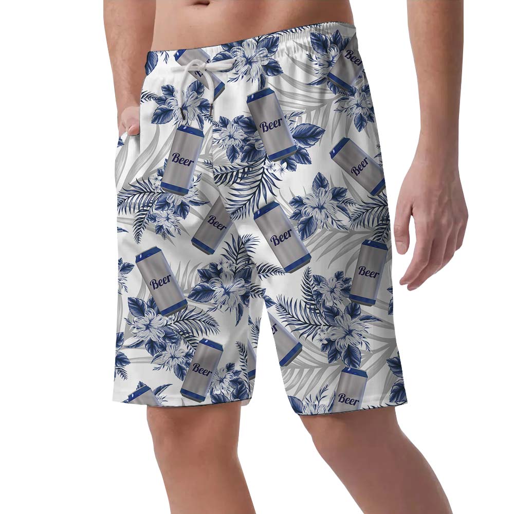 Tropical Beer Flower Hawaiian Shorts Men