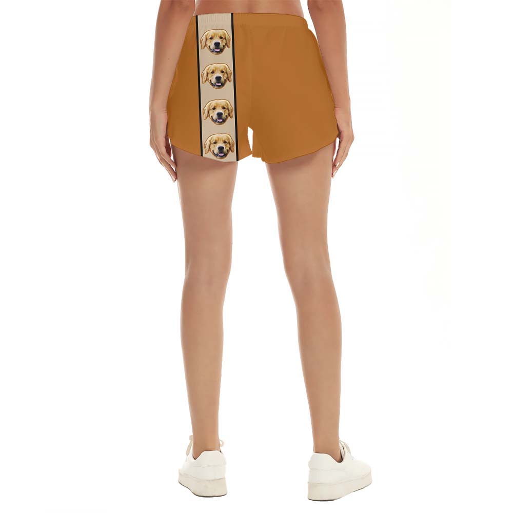Brown Hawaiian Face Dog Personalized Shorts Women