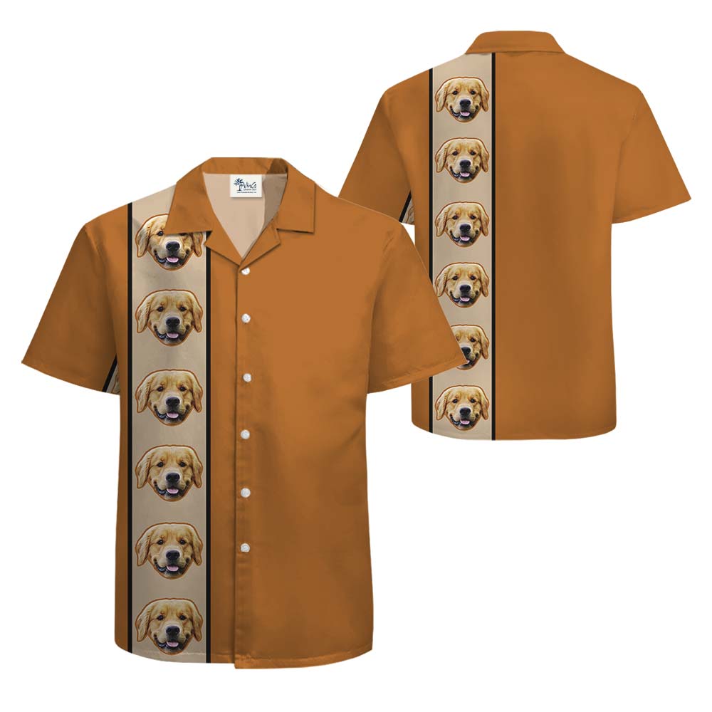 Hawaiian Customized Dog Face Brown Shirts Men