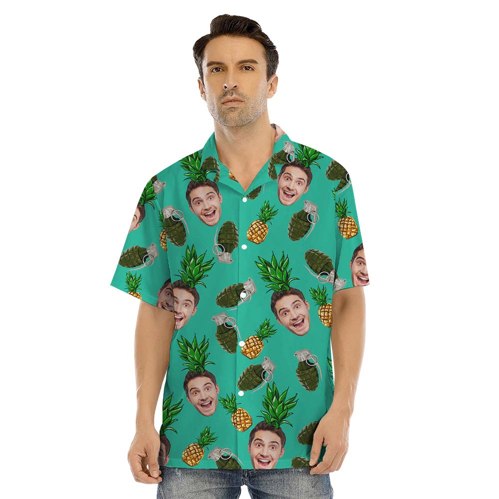 Hawaiian Personalize Face Custom Pineapples Family Matching