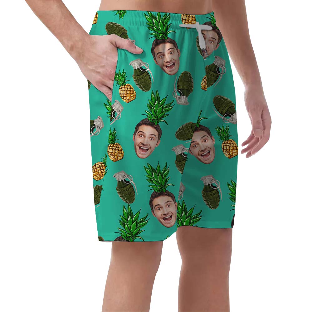 Hawaiian Face Tropical Grenade Personalized Shorts Men