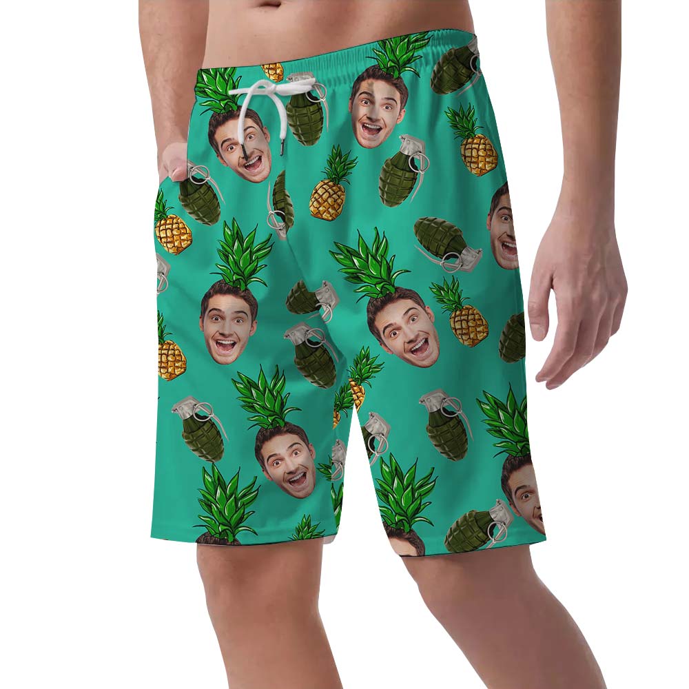 Hawaiian Face Tropical Grenade Personalized Shorts Men