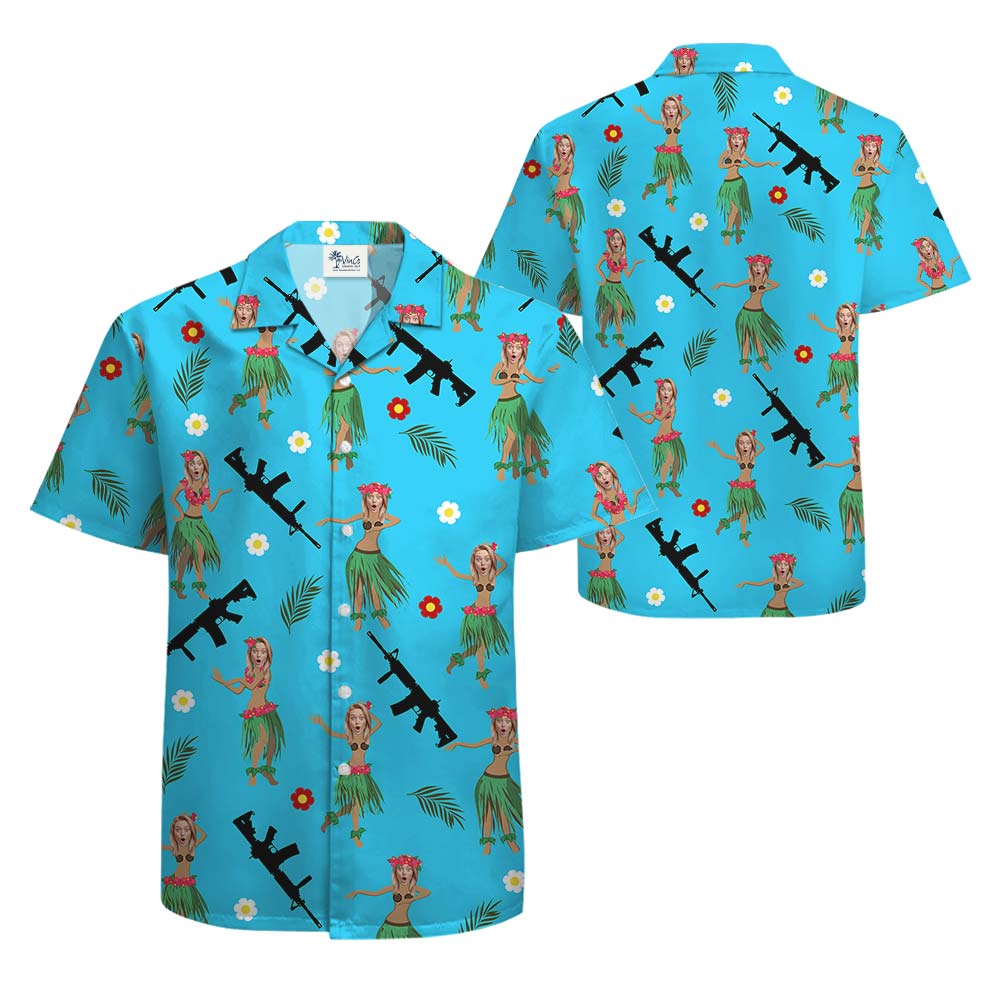 Personalized Hawaiian Gun Custom Face Shirts Men